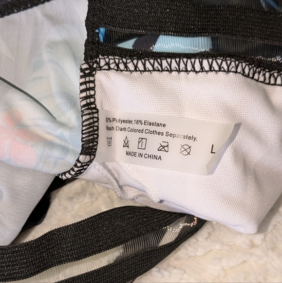 ❤ Swimsuit Large Swim Floral One Piece Shein Blue Pink - Picture 7 of 9